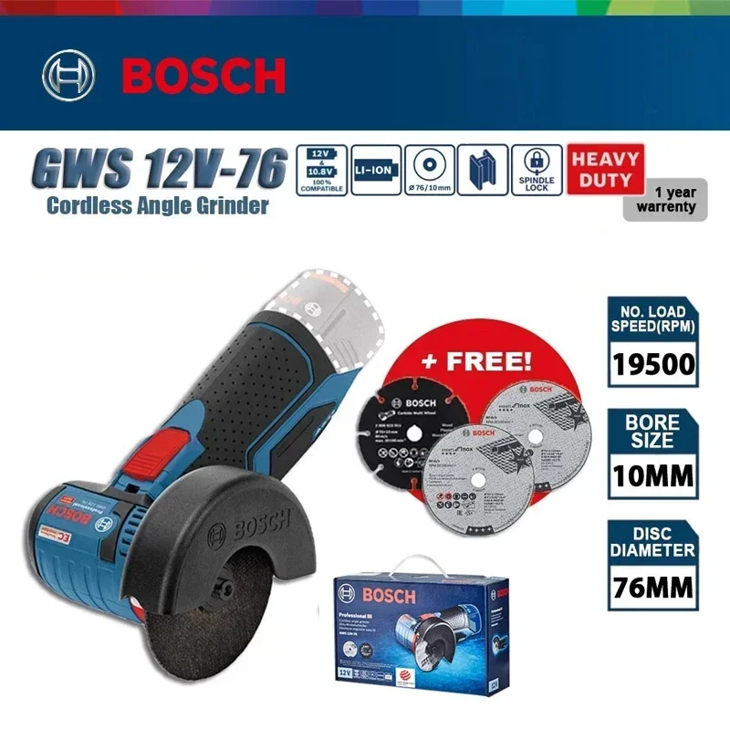 Bosch GWS 12V-76 12V Brushless - Brushless Angle Grinder Battery Powered 评论和价格