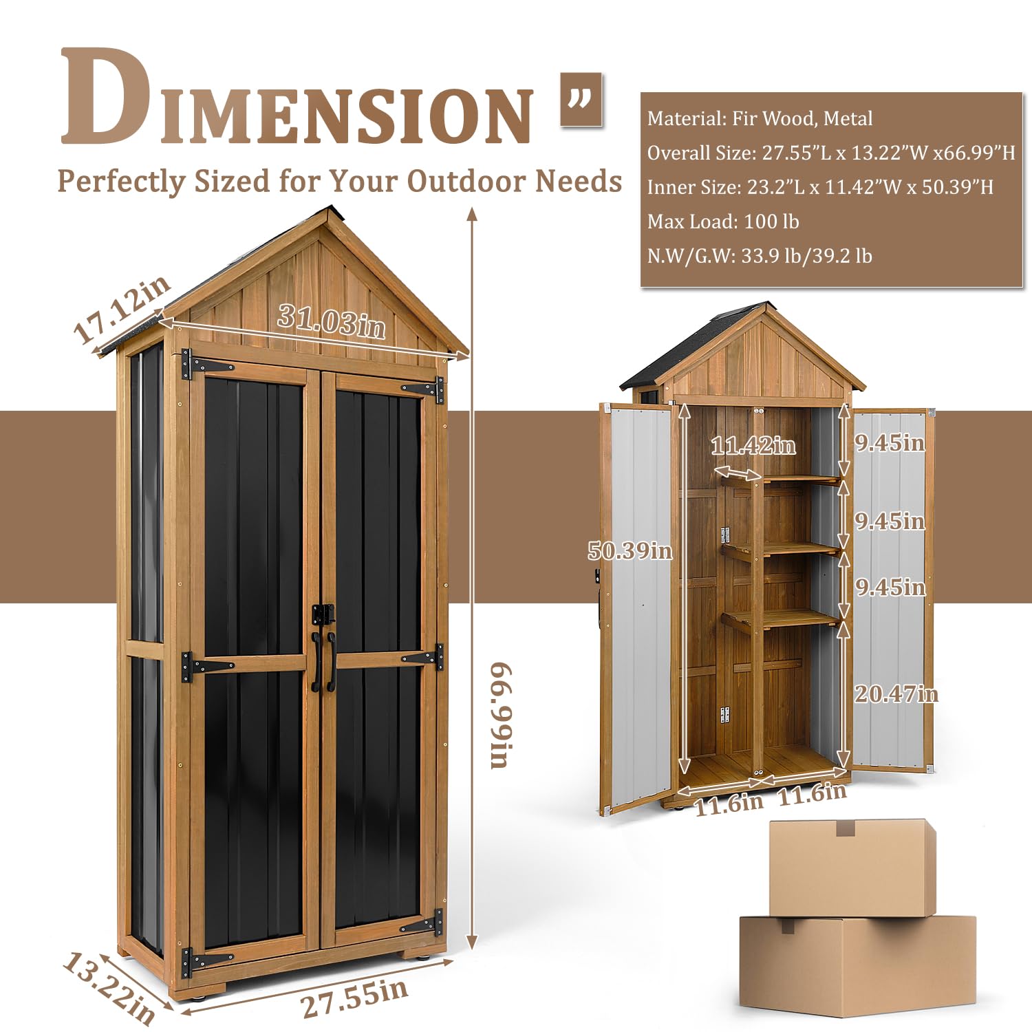 Outdoor Storage Cabinet Waterp - Garden Tools 评论和价格