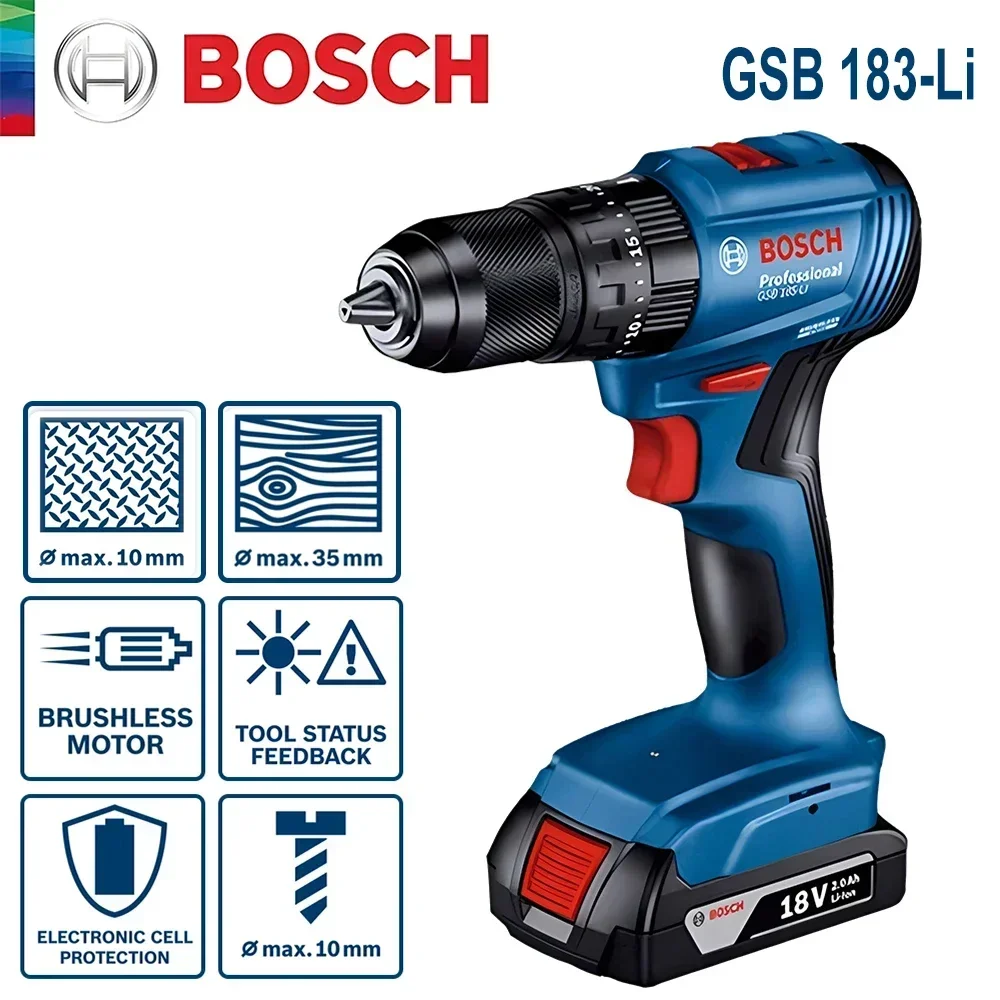 Bosch GSB183-LI 18V Cordless I - Brushless Cordless Electric Drill 18V 评论和价格