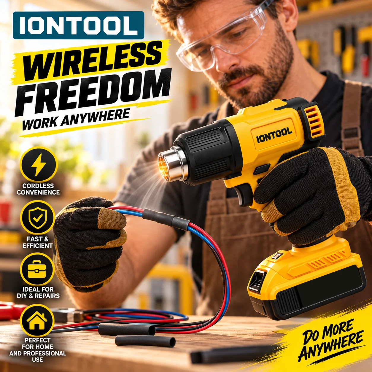 IONTOOL 550℃ Cordless Heat Gun - Cordless Heat Gun For Shrink Tubing 评论和价格