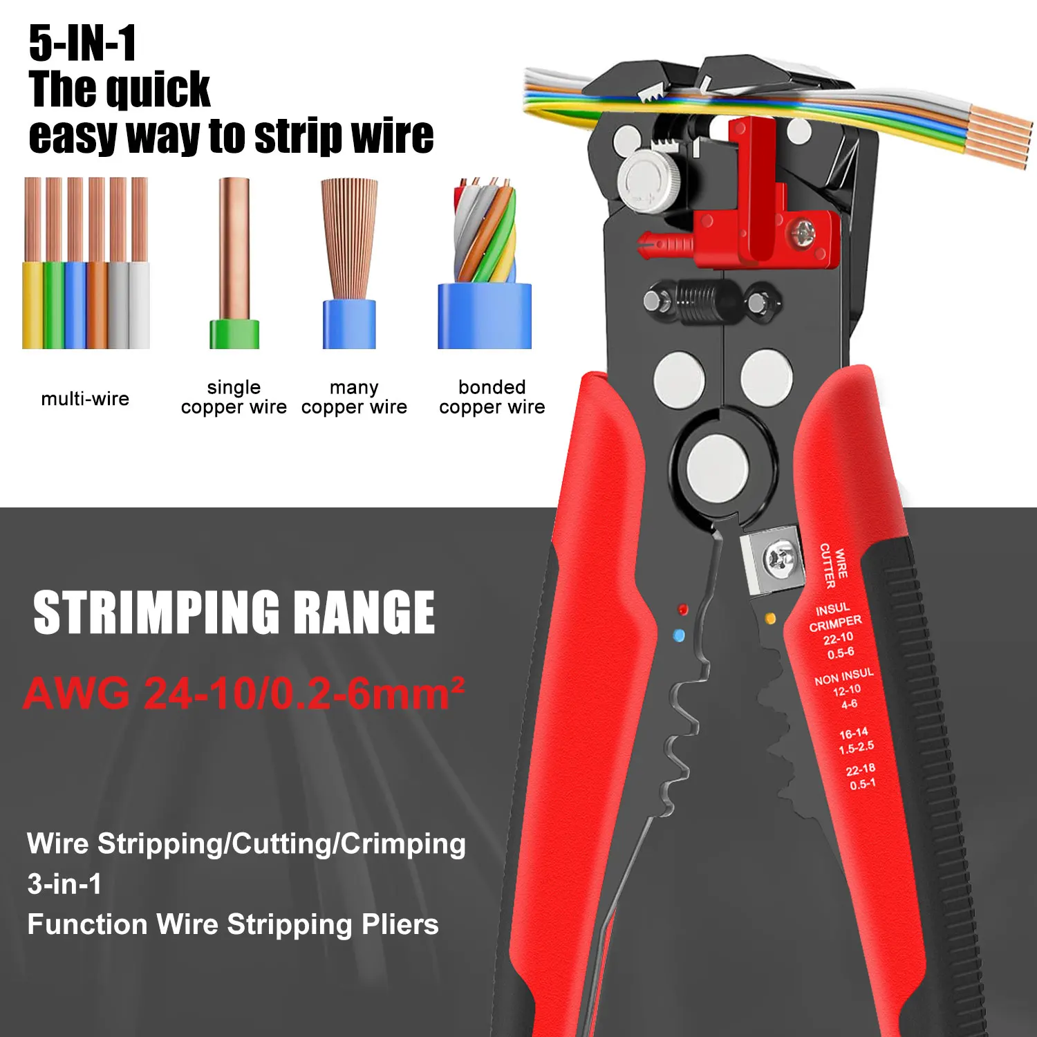 HS-D1 Self-Adjusting Wire Stri - Automatic Wire Stripper Cutter 评论和价格